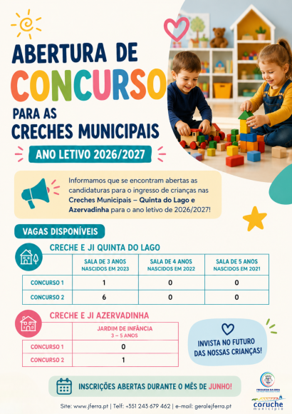 Concurso Creches Municipais Ano Letivo 2026/2027